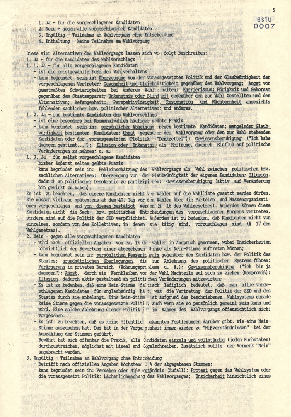 Wahlfall '89 - Dokumentation der Opposition über Wahlfälschungen