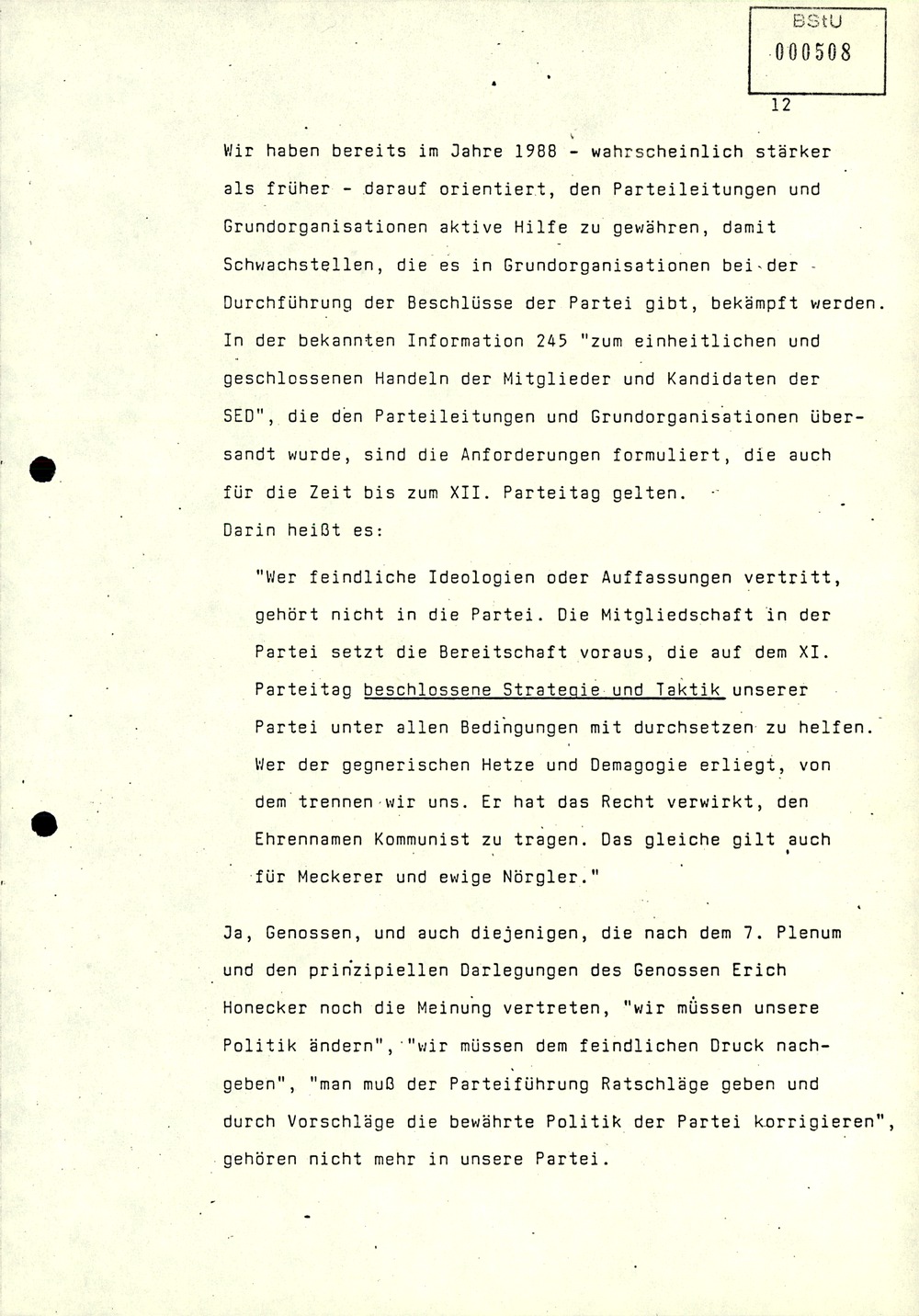 Referat über Arbeit der Parteikontrollkommissionen der SED bei der Durchführung von Parteiverfahren