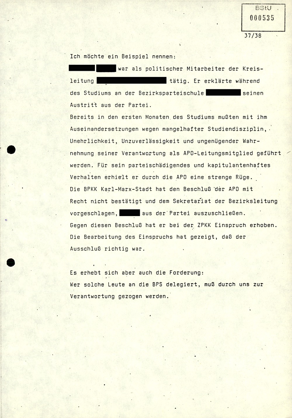 Referat über Arbeit der Parteikontrollkommissionen der SED bei der Durchführung von Parteiverfahren