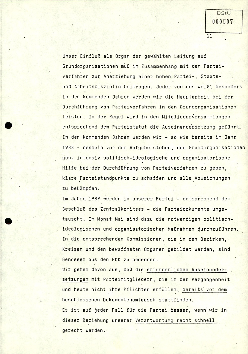 Referat über Arbeit der Parteikontrollkommissionen der SED bei der Durchführung von Parteiverfahren