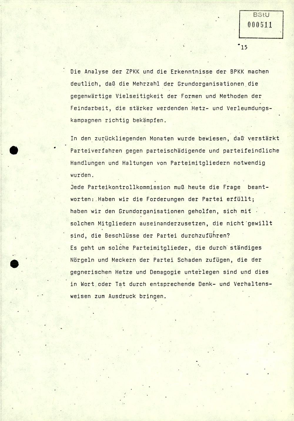 Referat über Arbeit der Parteikontrollkommissionen der SED bei der Durchführung von Parteiverfahren