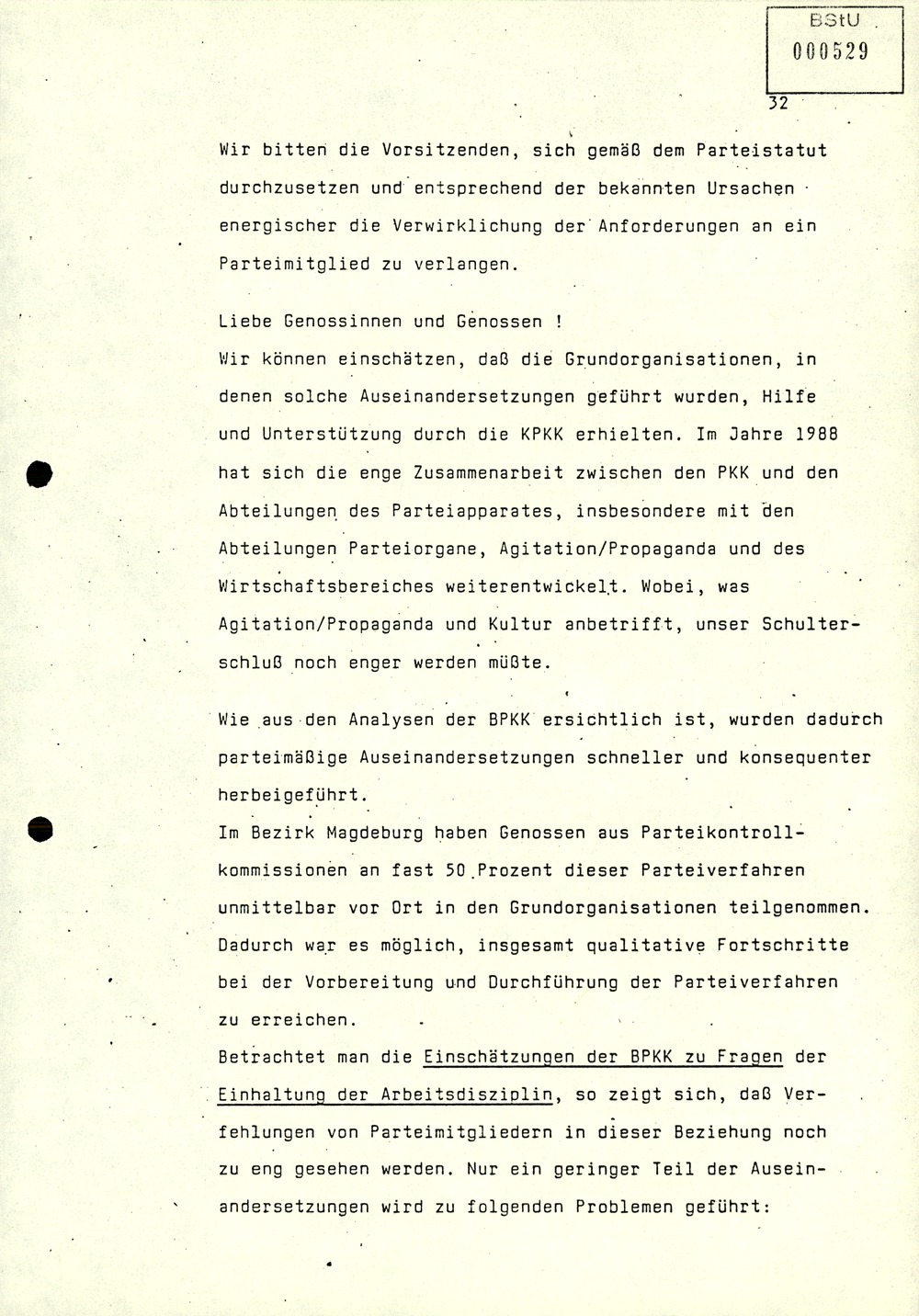 Referat über Arbeit der Parteikontrollkommissionen der SED bei der Durchführung von Parteiverfahren