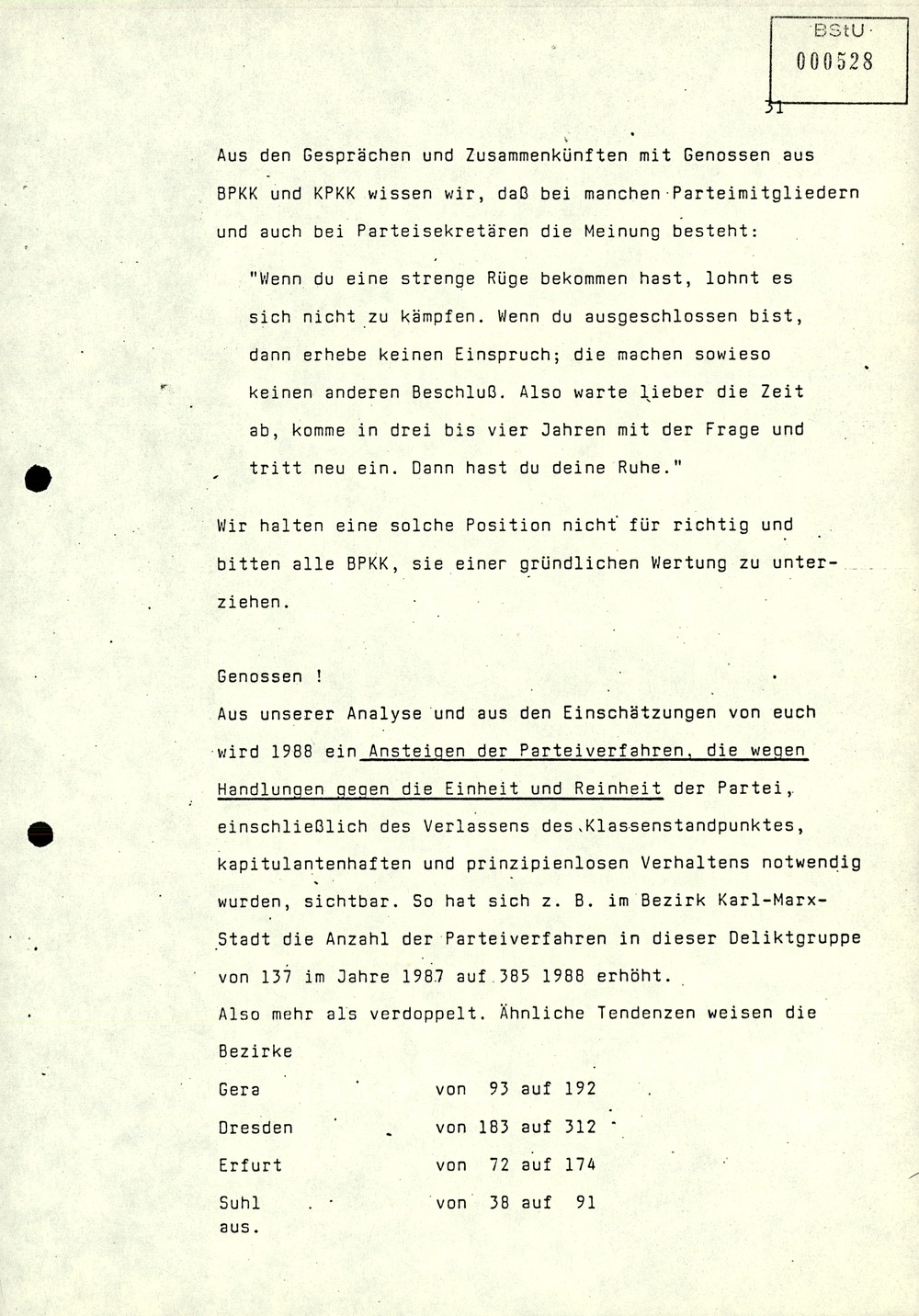 Referat über Arbeit der Parteikontrollkommissionen der SED bei der Durchführung von Parteiverfahren