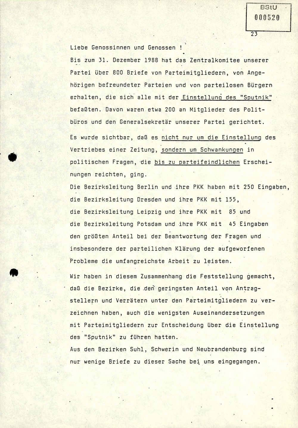 Referat über Arbeit der Parteikontrollkommissionen der SED bei der Durchführung von Parteiverfahren