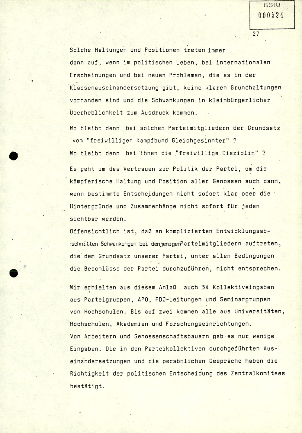 Referat über Arbeit der Parteikontrollkommissionen der SED bei der Durchführung von Parteiverfahren