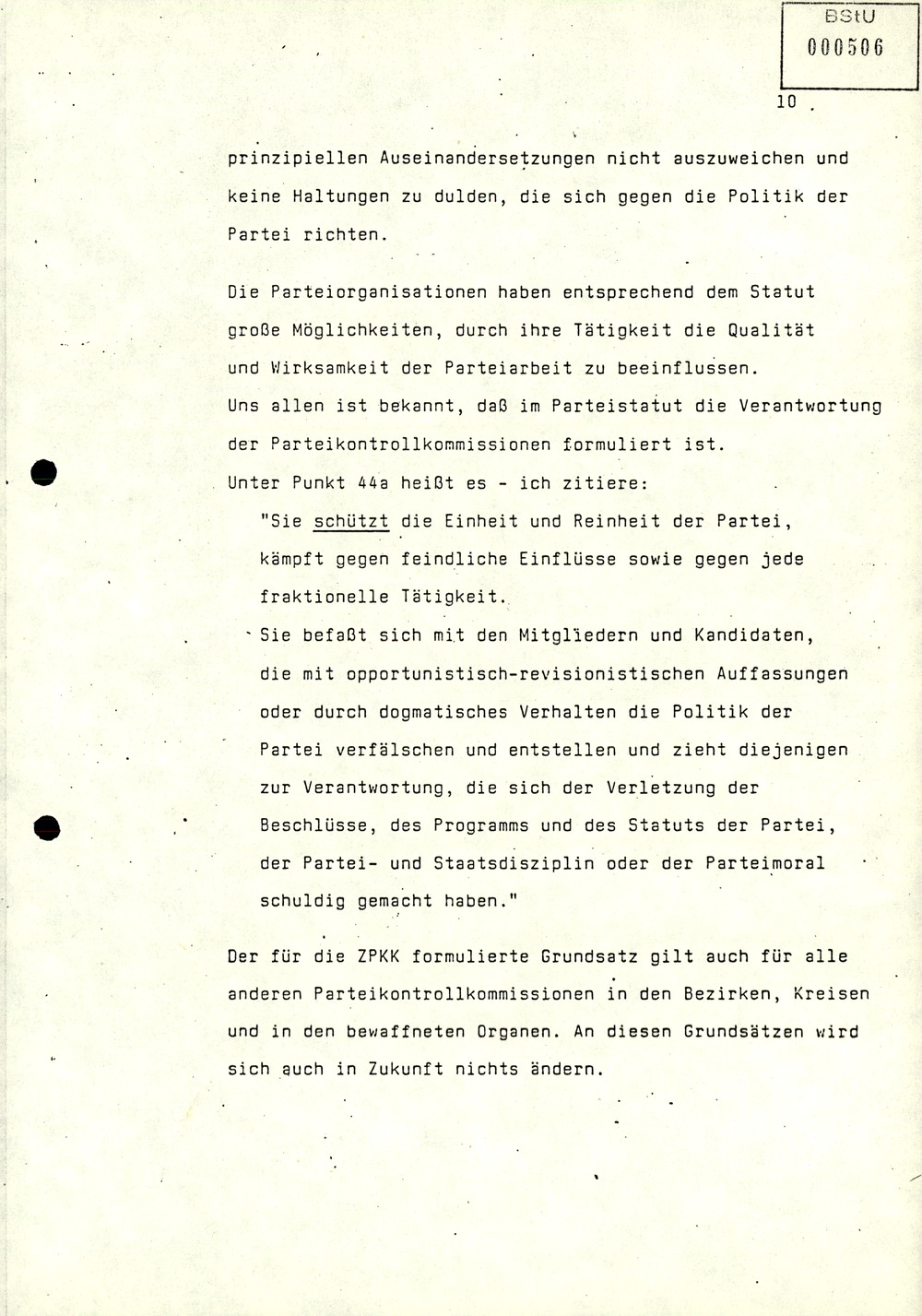 Referat über Arbeit der Parteikontrollkommissionen der SED bei der Durchführung von Parteiverfahren