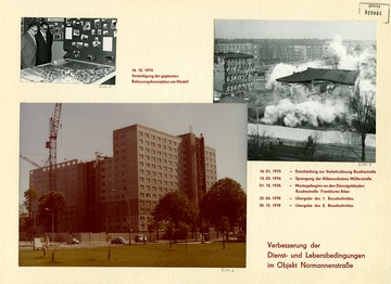Schautafel zum Bau von "Haus 15" in der Stasi-Zentrale