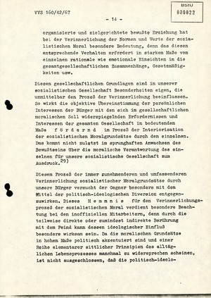 Dissertation "Die Wirksamkeit moralischer Faktoren im Verhalten der Bürger der DDR zur inoffiziellen Zusammenarbeit mit dem MfS"