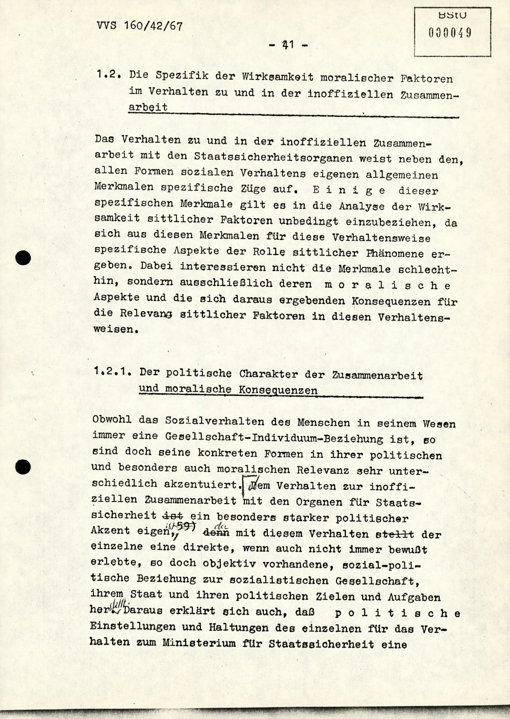 Dissertation "Die Wirksamkeit moralischer Faktoren im Verhalten der Bürger der DDR zur inoffiziellen Zusammenarbeit mit dem MfS"
