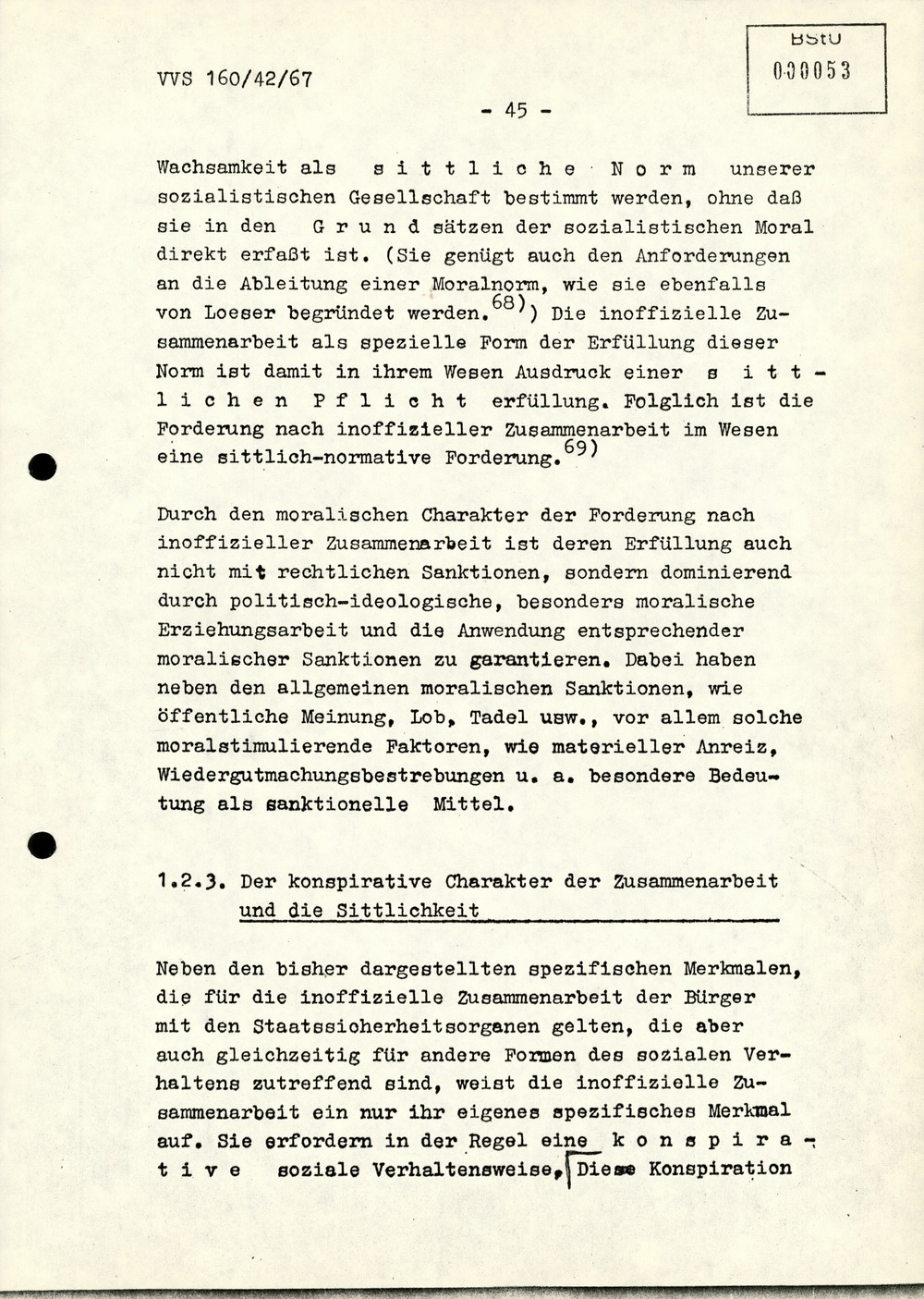 Dissertation "Die Wirksamkeit moralischer Faktoren im Verhalten der Bürger der DDR zur inoffiziellen Zusammenarbeit mit dem MfS"