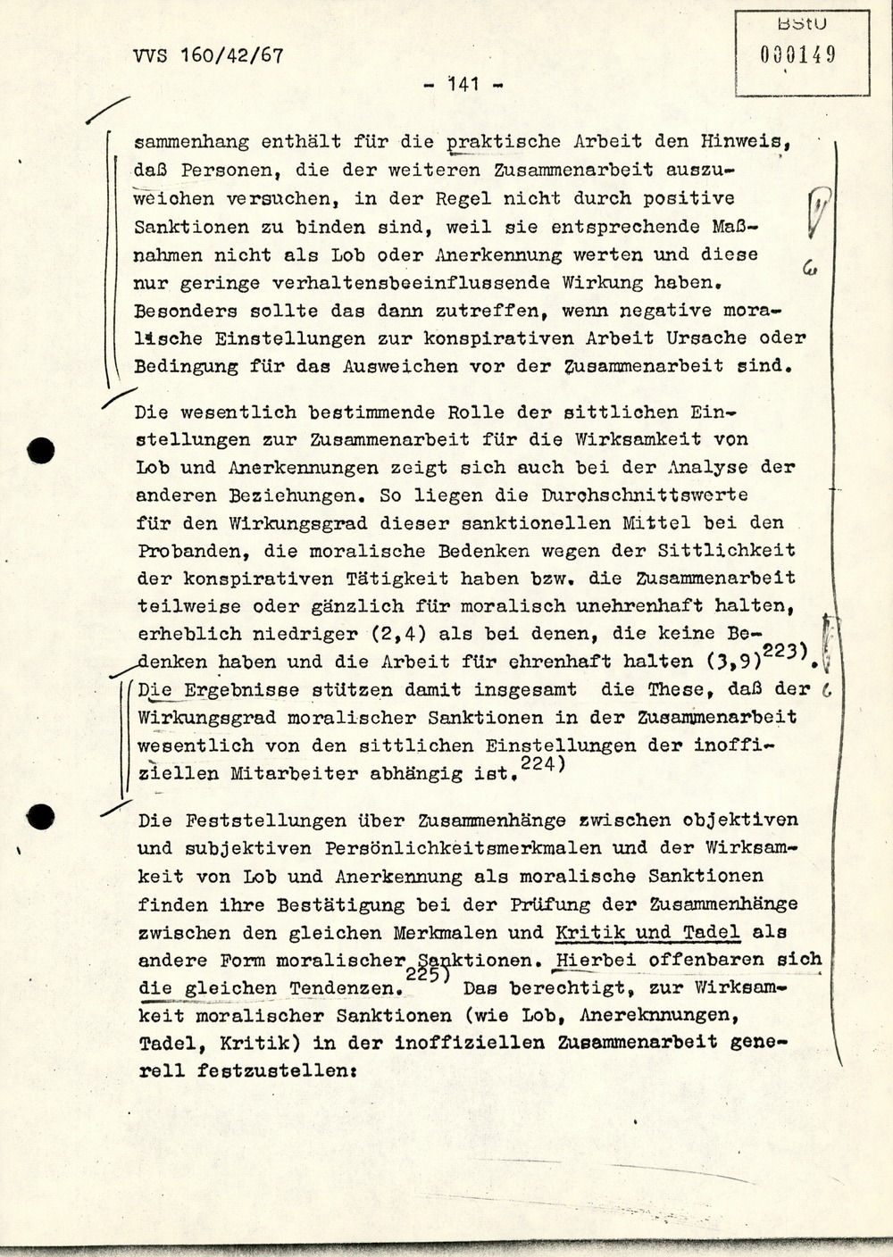 Dissertation "Die Wirksamkeit moralischer Faktoren im Verhalten der Bürger der DDR zur inoffiziellen Zusammenarbeit mit dem MfS"