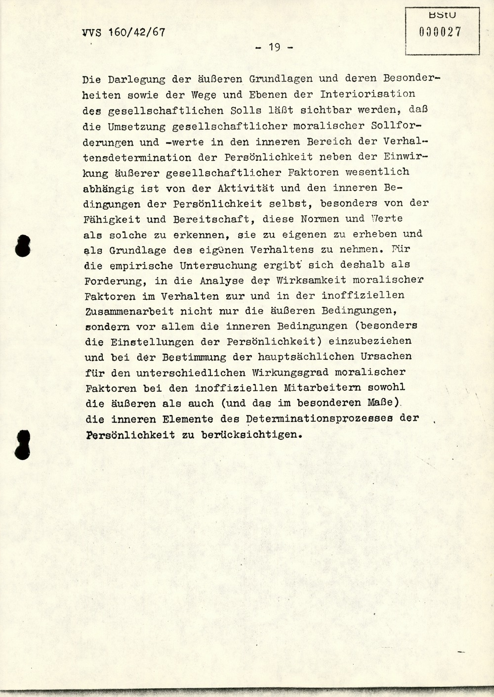 Dissertation "Die Wirksamkeit moralischer Faktoren im Verhalten der Bürger der DDR zur inoffiziellen Zusammenarbeit mit dem MfS"