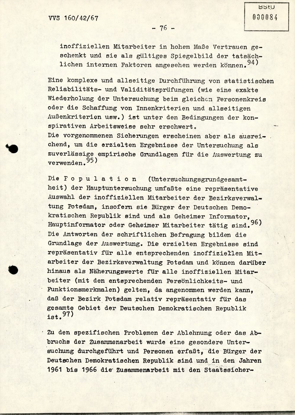Dissertation "Die Wirksamkeit moralischer Faktoren im Verhalten der Bürger der DDR zur inoffiziellen Zusammenarbeit mit dem MfS"