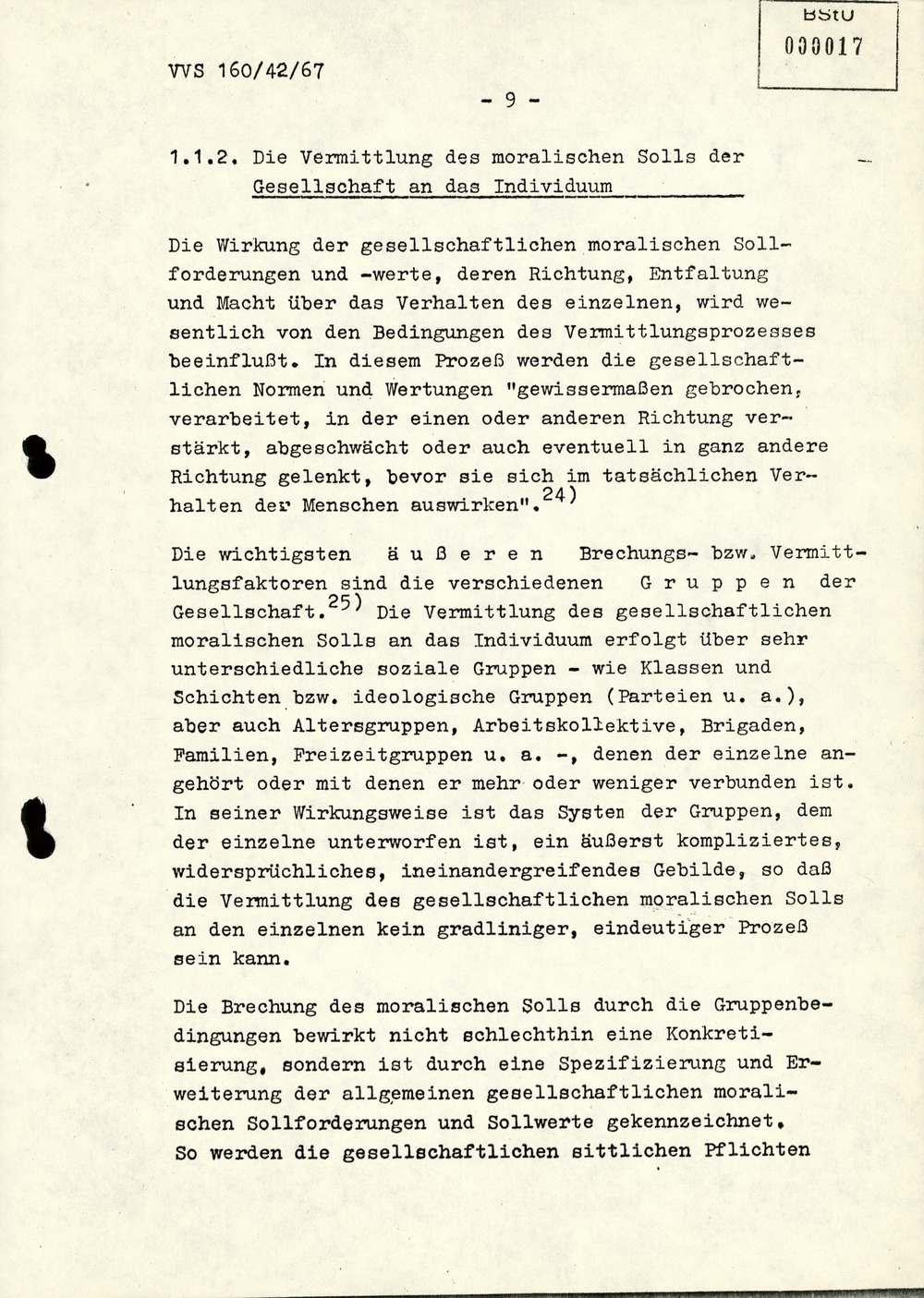 Dissertation "Die Wirksamkeit moralischer Faktoren im Verhalten der Bürger der DDR zur inoffiziellen Zusammenarbeit mit dem MfS"