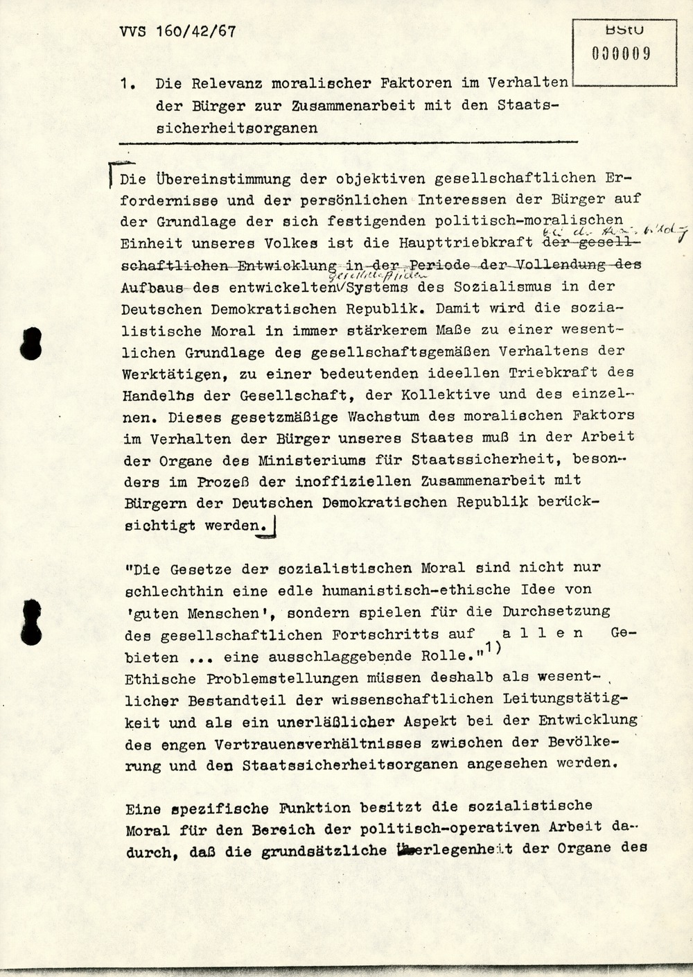 Dissertation "Die Wirksamkeit moralischer Faktoren im Verhalten der Bürger der DDR zur inoffiziellen Zusammenarbeit mit dem MfS"