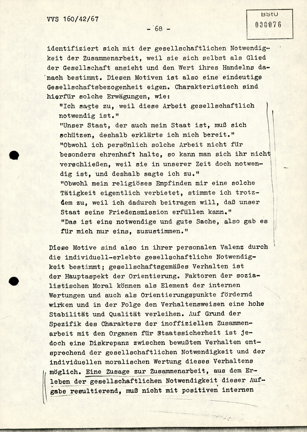 Dissertation "Die Wirksamkeit moralischer Faktoren im Verhalten der Bürger der DDR zur inoffiziellen Zusammenarbeit mit dem MfS"