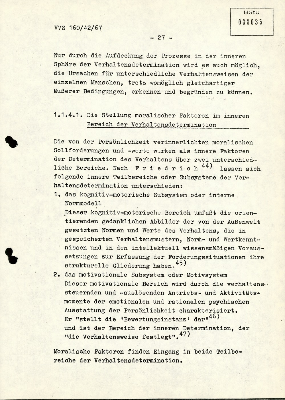 Dissertation "Die Wirksamkeit moralischer Faktoren im Verhalten der Bürger der DDR zur inoffiziellen Zusammenarbeit mit dem MfS"