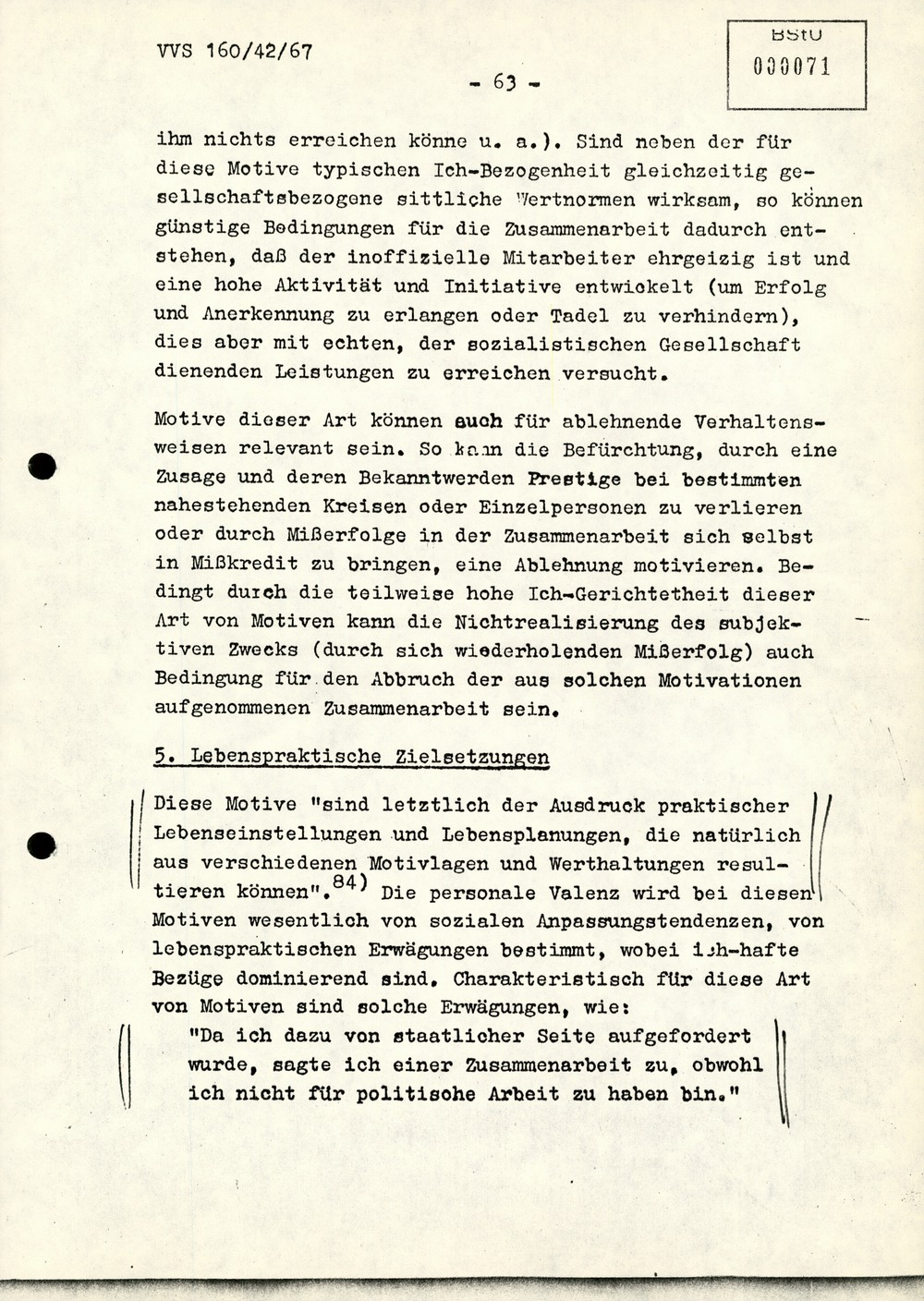 Dissertation "Die Wirksamkeit moralischer Faktoren im Verhalten der Bürger der DDR zur inoffiziellen Zusammenarbeit mit dem MfS"