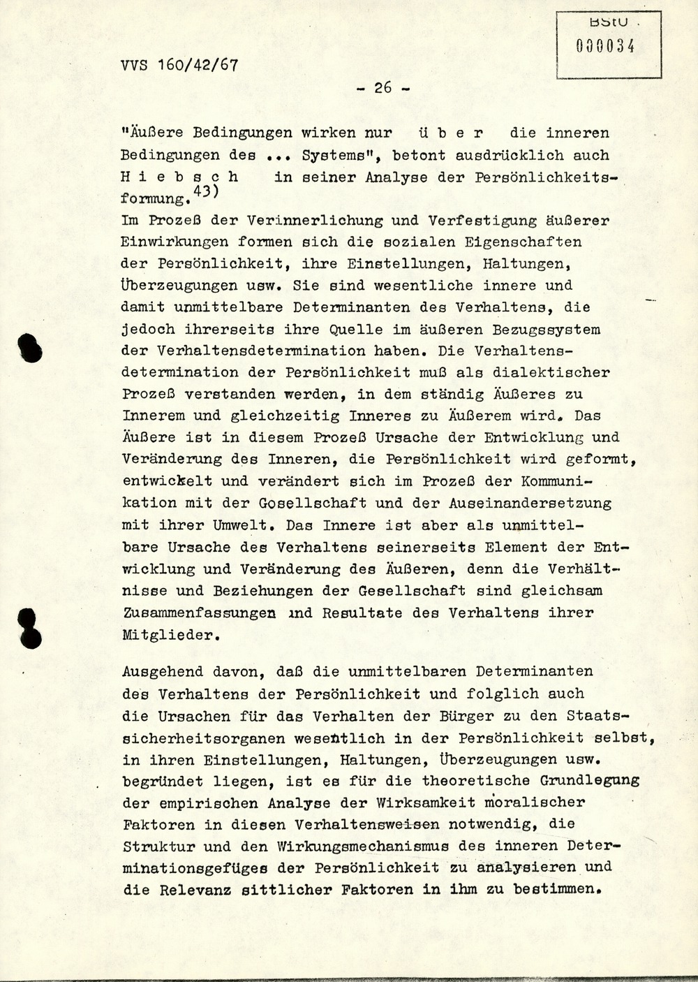 Dissertation "Die Wirksamkeit moralischer Faktoren im Verhalten der Bürger der DDR zur inoffiziellen Zusammenarbeit mit dem MfS"