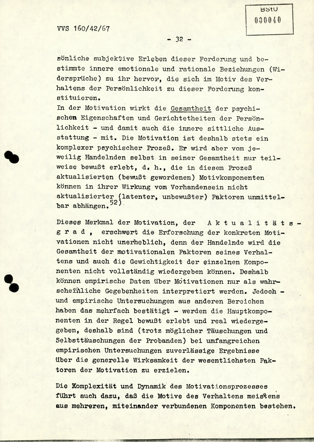 Dissertation "Die Wirksamkeit moralischer Faktoren im Verhalten der Bürger der DDR zur inoffiziellen Zusammenarbeit mit dem MfS"
