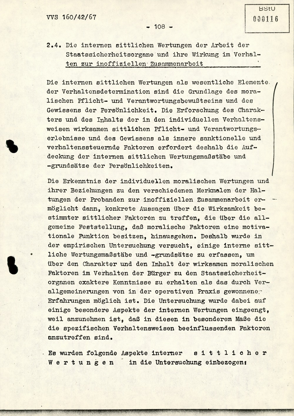 Dissertation "Die Wirksamkeit moralischer Faktoren im Verhalten der Bürger der DDR zur inoffiziellen Zusammenarbeit mit dem MfS"