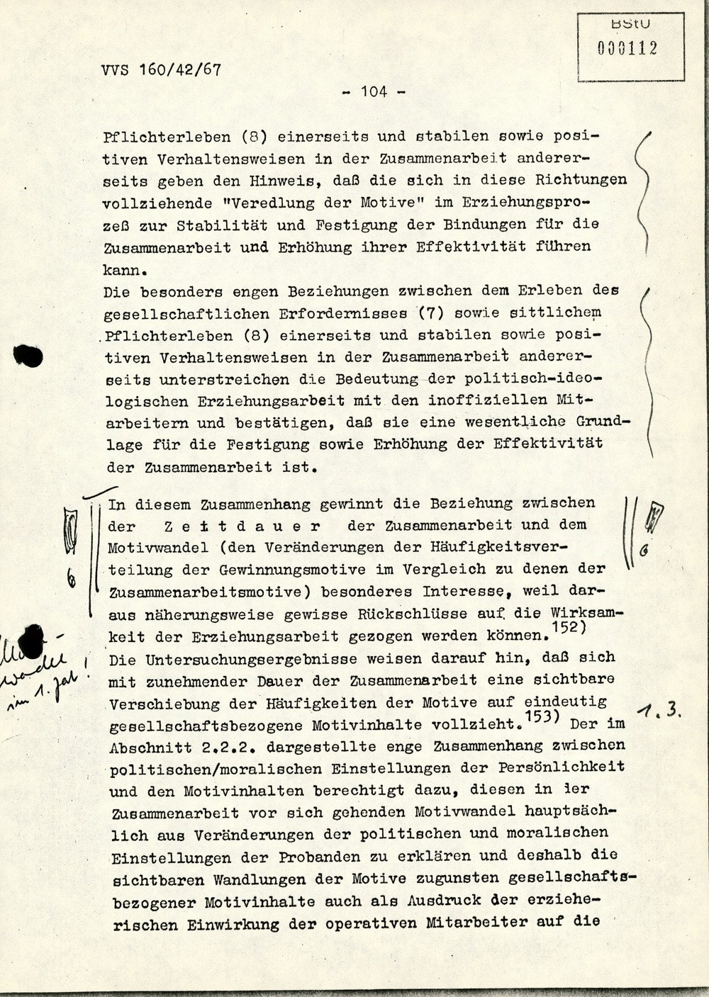 Dissertation "Die Wirksamkeit moralischer Faktoren im Verhalten der Bürger der DDR zur inoffiziellen Zusammenarbeit mit dem MfS"