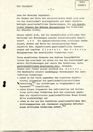 Dissertation "Die Wirksamkeit moralischer Faktoren im Verhalten der Bürger der DDR zur inoffiziellen Zusammenarbeit mit dem MfS"