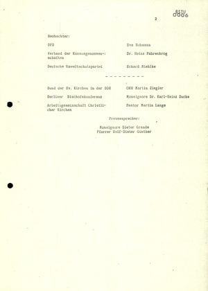 Protokoll der ersten Sitzung des Zentralen Runden Tisches in der DDR