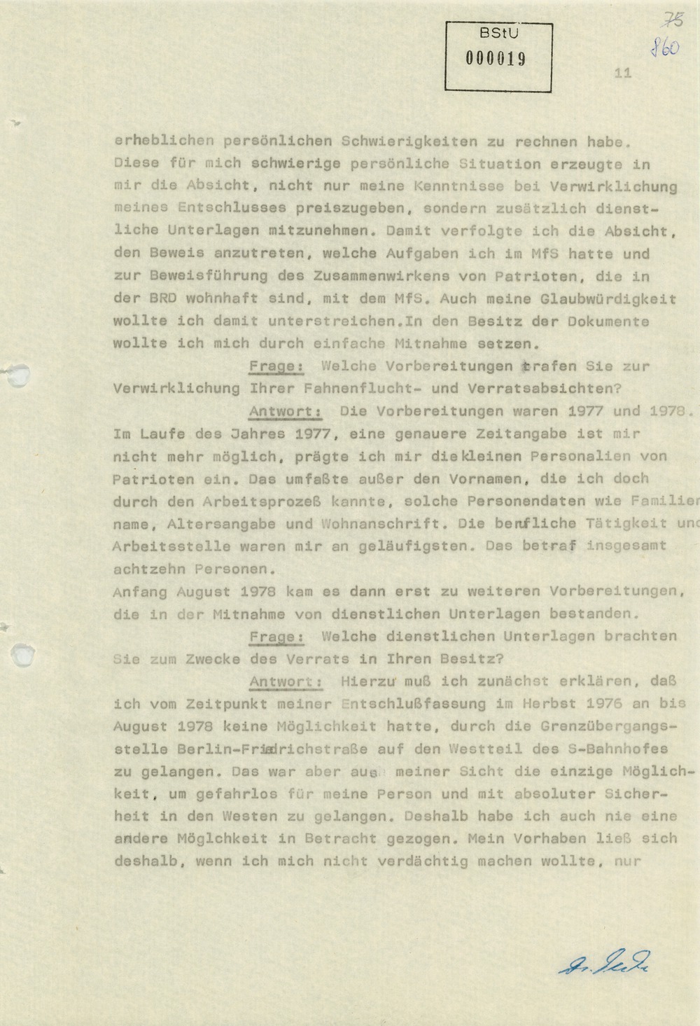 Vernehmungsprotokolle Werner Teskes vom 16. und 19. Januar 1981