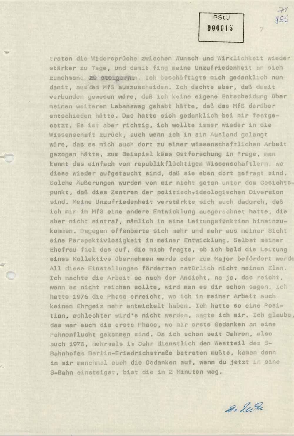 Vernehmungsprotokolle Werner Teskes vom 16. und 19. Januar 1981