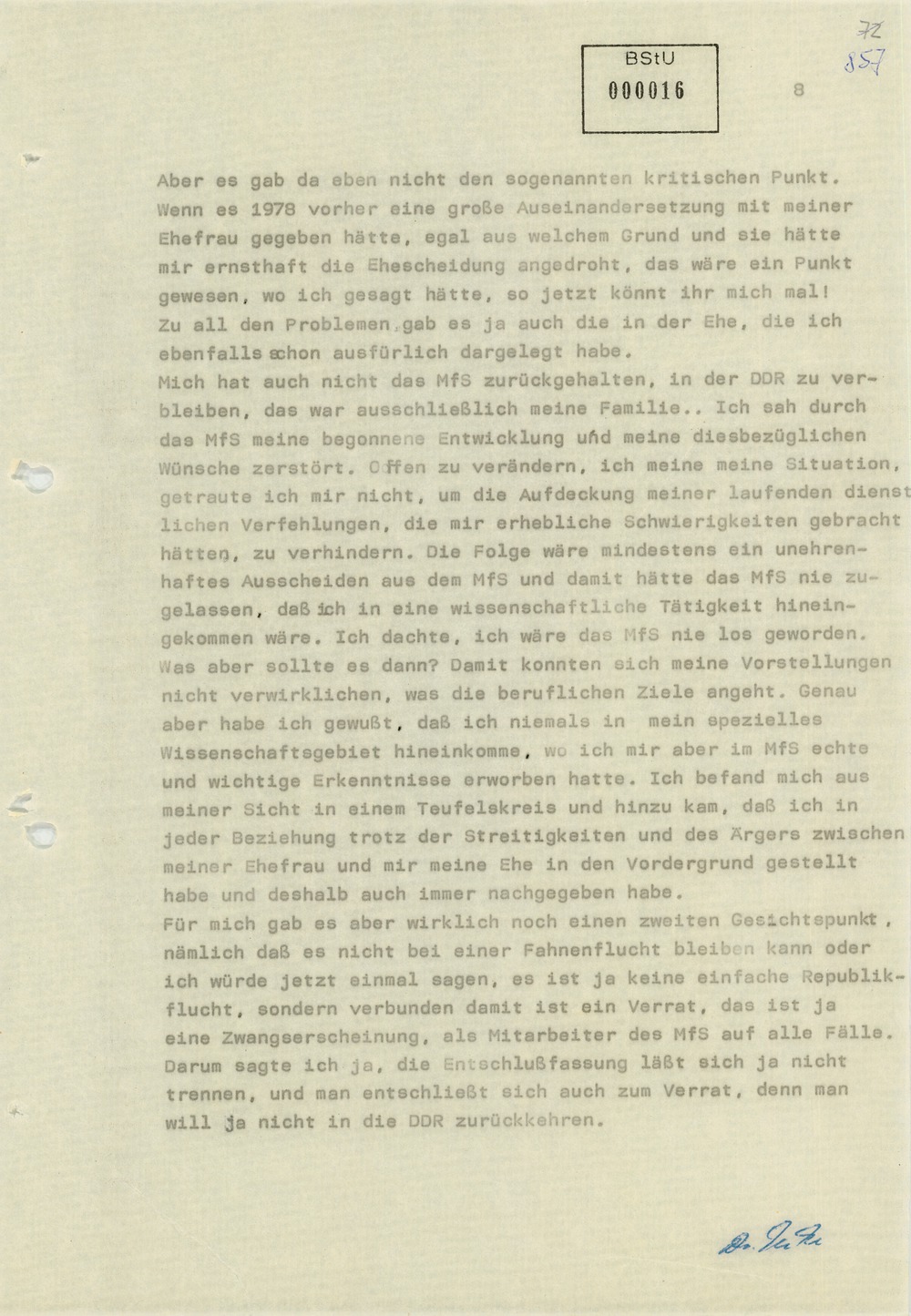 Vernehmungsprotokolle Werner Teskes vom 16. und 19. Januar 1981