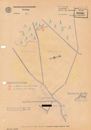 Tatortskizzen von Feldern im Kreis Belzig