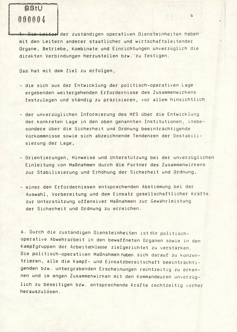 Anweisung Mielkes zur konsequenten Zurückdrängung aller gegen das DDR-Regime gerichteten Handlungen
