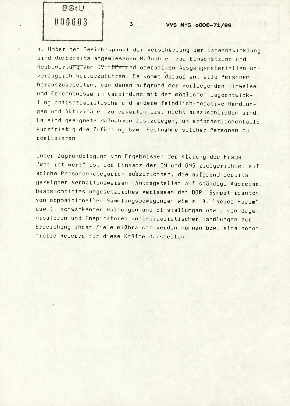 Anweisung Mielkes zur konsequenten Zurückdrängung aller gegen das DDR-Regime gerichteten Handlungen