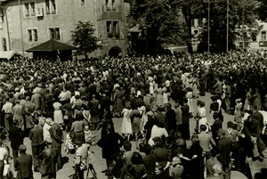Demonstration von Arbeitern des VEB Rheinmetall in Sömmerda am 17. Juni 1953