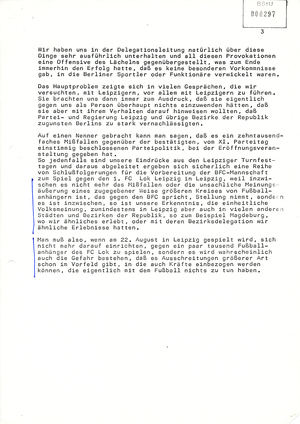 Bericht eines Informanten über das VIII. Turn- und Sportfest in Leipzig 1987