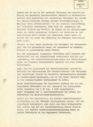 Ausfertigung des Urteils im Fall Werner Teske vom 12. Juni 1981