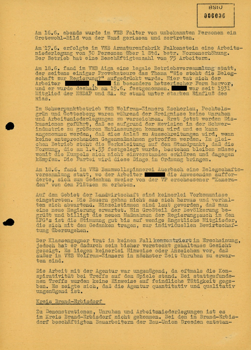 Analyse zum Volksaufstand im Bezirk Karl-Marx-Stadt