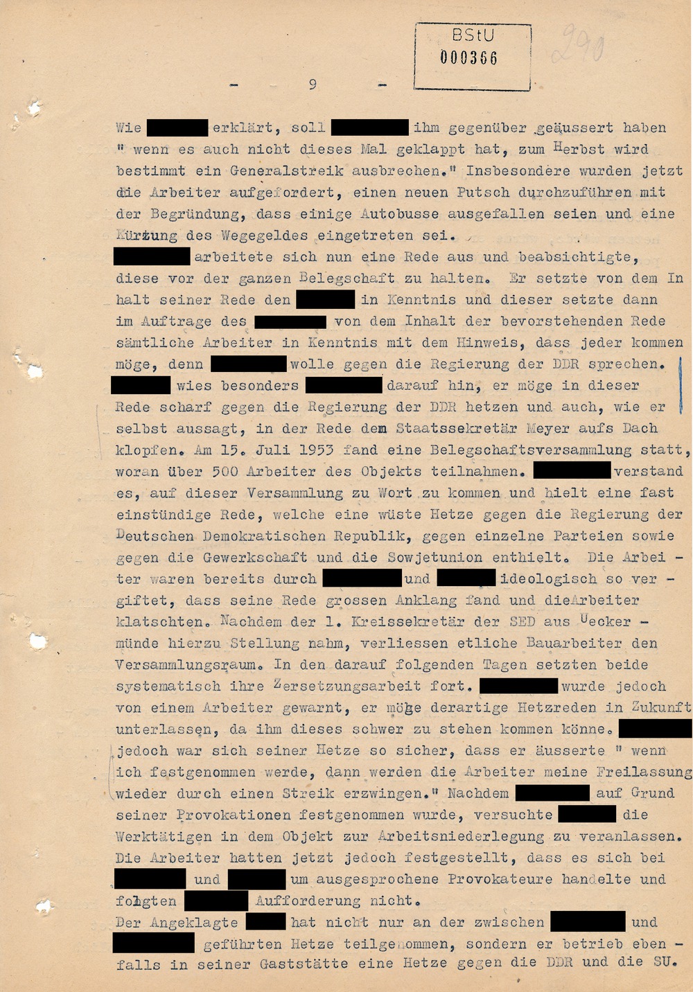 Urteil gegen einen Brigadier wegen "Boykotthetze" während des Volksaufstandes