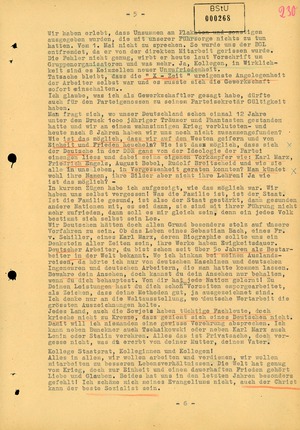 Stasi-Aufzeichnung der Rede eines Brigadiers in Torgelow während des Volksaufstandes