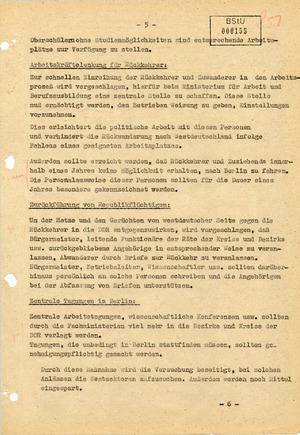 Vorschläge über Maßnahmen zur Bekämpfung der Republikflucht von 1956