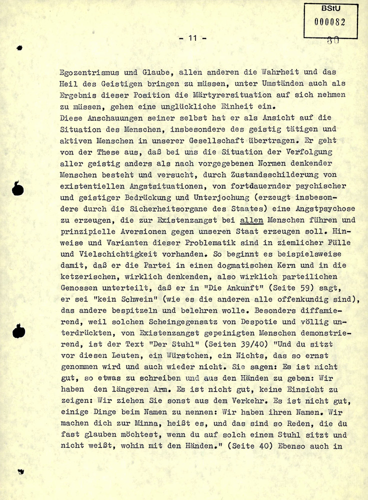 Gutachten über die literarischen Werke von Jürgen Fuchs