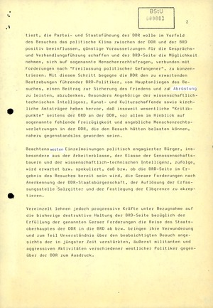 Erste Reaktionen der DDR-Bevölkerung auf den Honecker-Besuch in der BRD