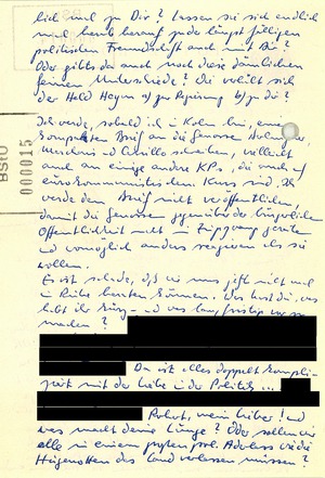 Brief von Wolf Biermann an Robert Havemann