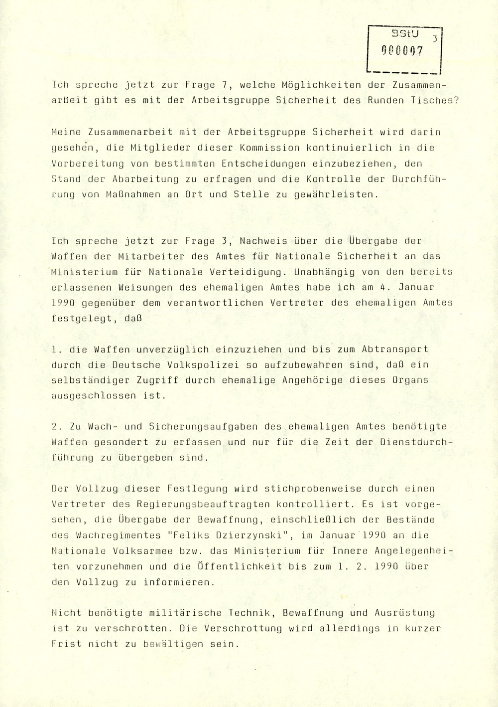 Bericht des Regierungsbeauftragten Peter Koch am Zentralen Runden Tisch