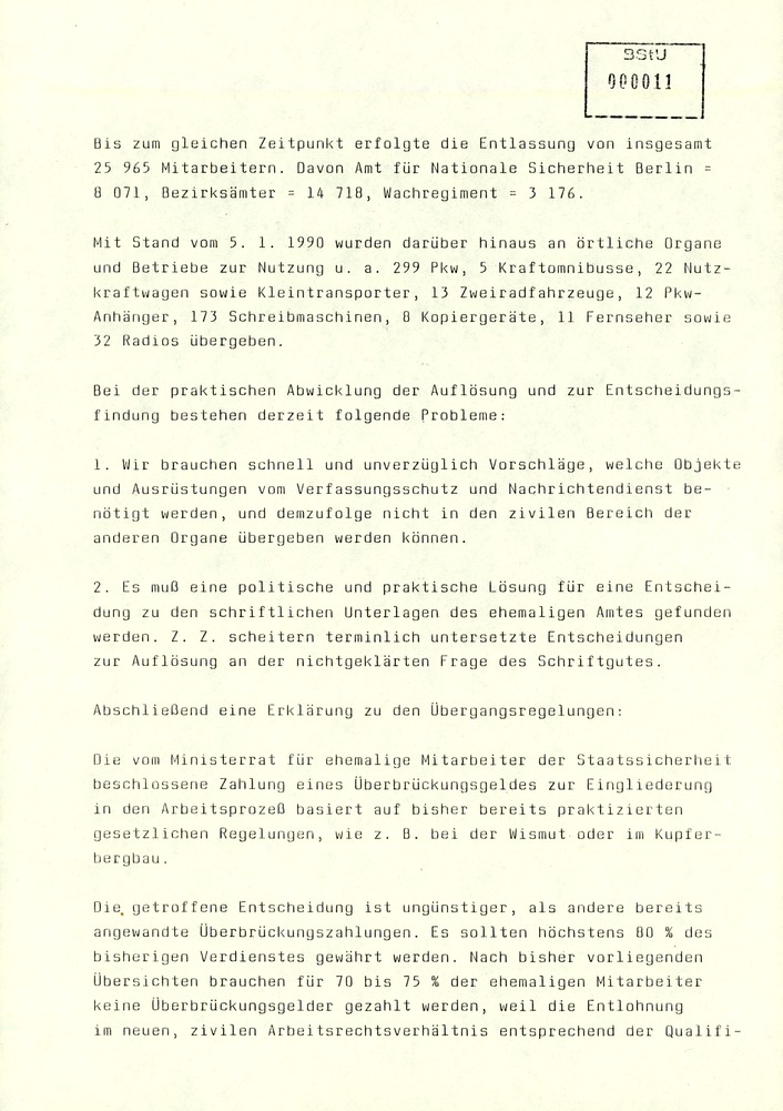 Bericht des Regierungsbeauftragten Peter Koch am Zentralen Runden Tisch