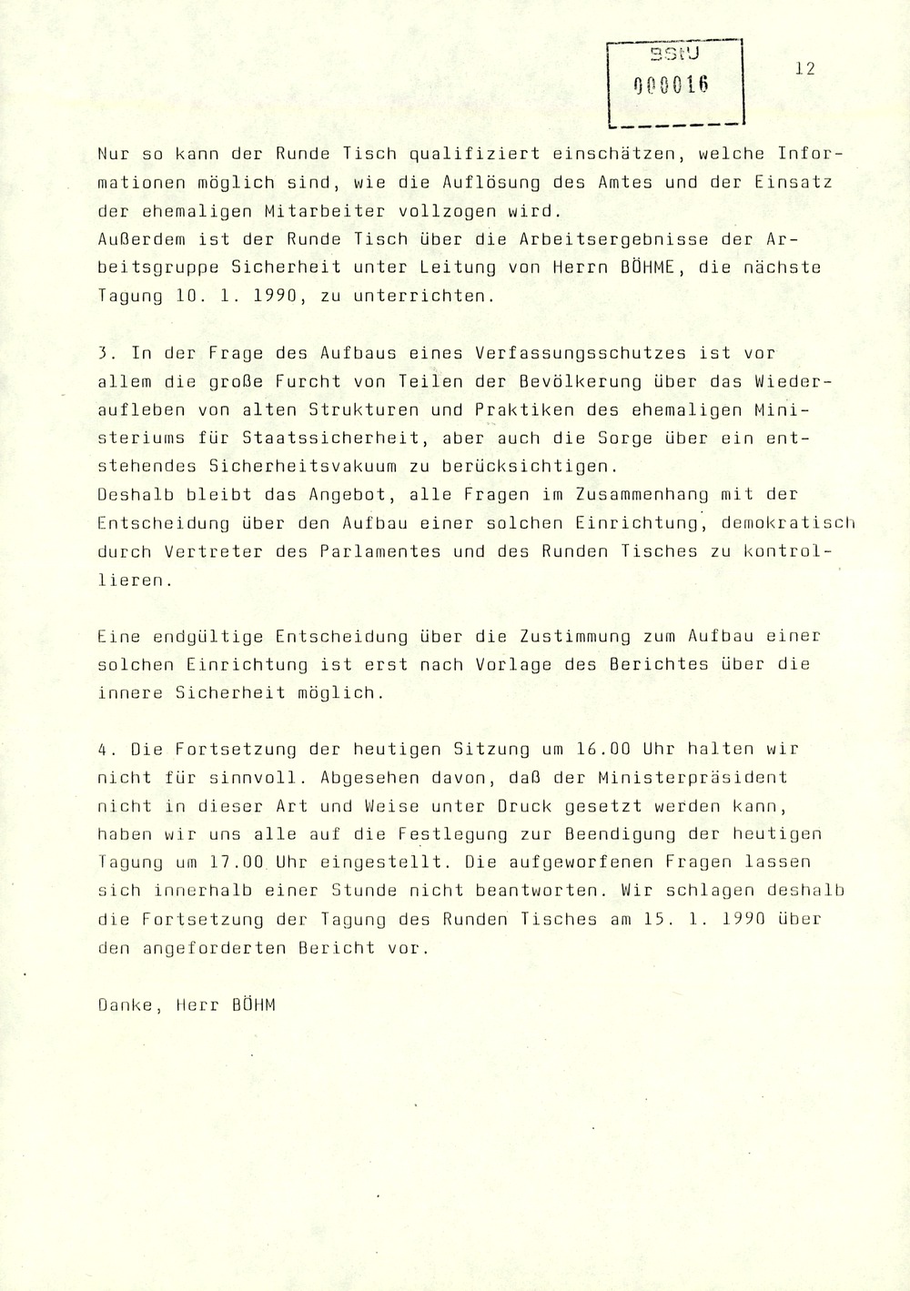 Bericht des Regierungsbeauftragten Peter Koch am Zentralen Runden Tisch