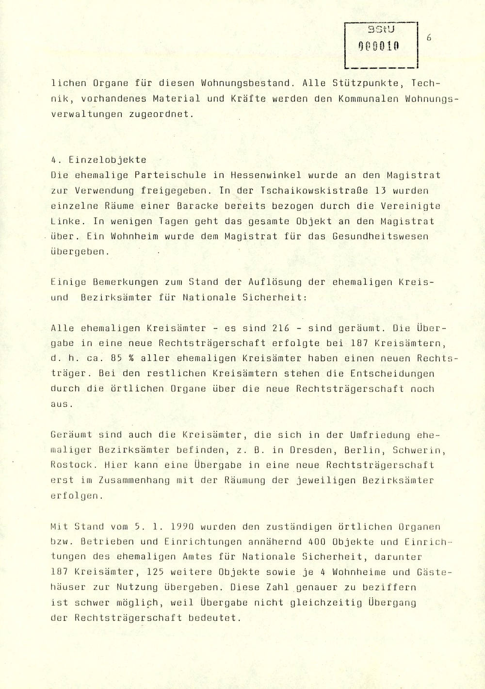 Bericht des Regierungsbeauftragten Peter Koch am Zentralen Runden Tisch