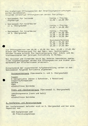 Vorbereitung der Inbetriebnahme des "Dienstleistungs- und Versorgungszentrums" in der Stasi-Zentrale